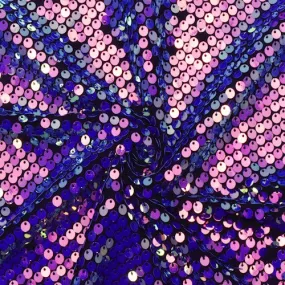 1/2 YD PC-Ultra Purple/Iridescent Sequined Knit Fabric