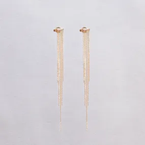 18ct Gold Tassel Stud Earrings with Diamonds