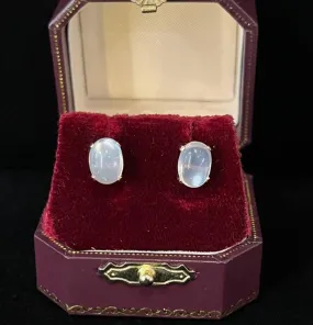 1920s Moonstone 9ct Rose Gold Stud Earrings