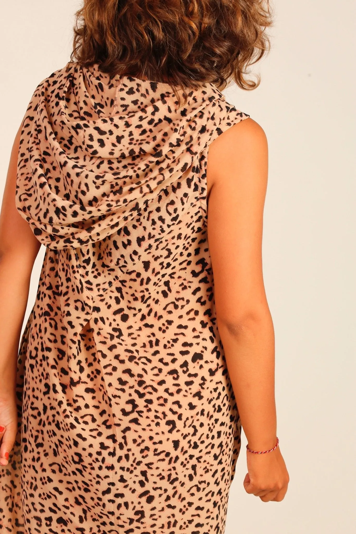 ANIMAL PRINT HOODIE DRESS