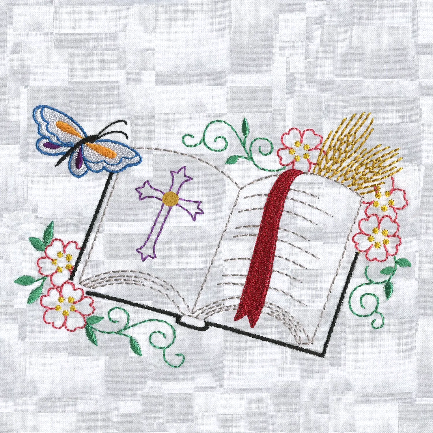 Aunt Martha's Charming Churches Iron-On Embroidery Pattern