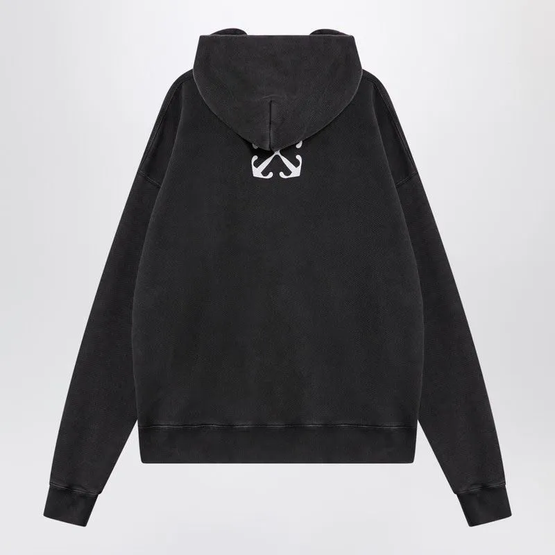 BLACK SWEATSHIRT WITH BLURRED MARY MOTIF