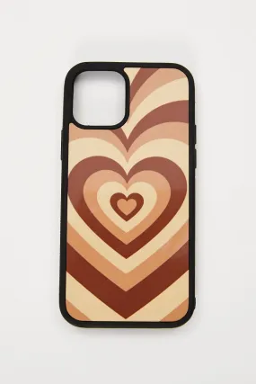 Brown Heart Phone Cover I Phone 12