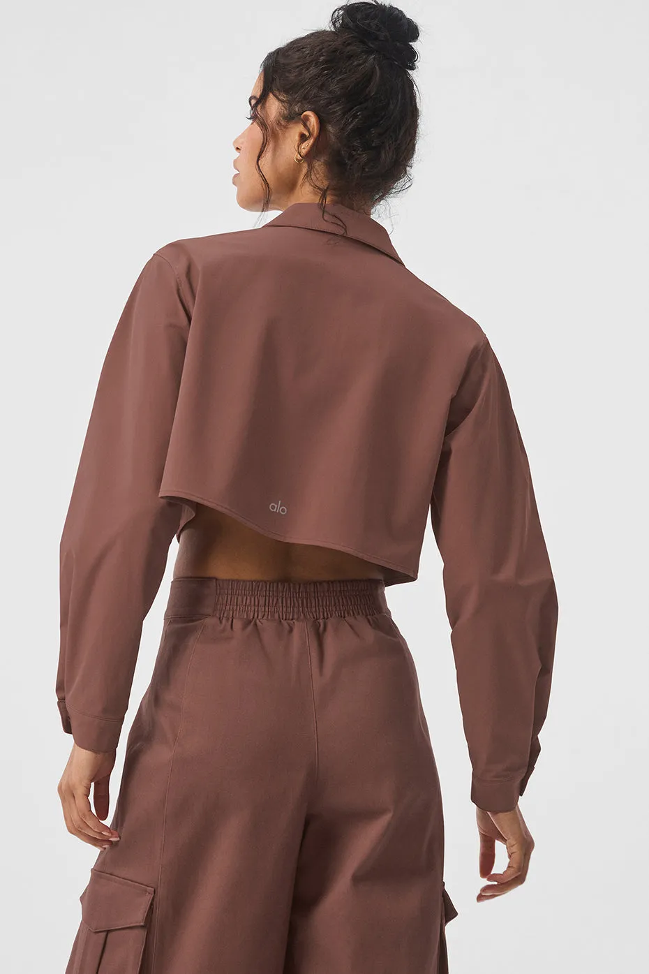 Cropped Take Me Out Button Up - Chestnut