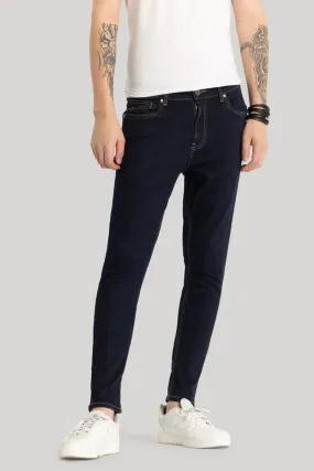 Dark Blue Plain Skinny Fit Jeans