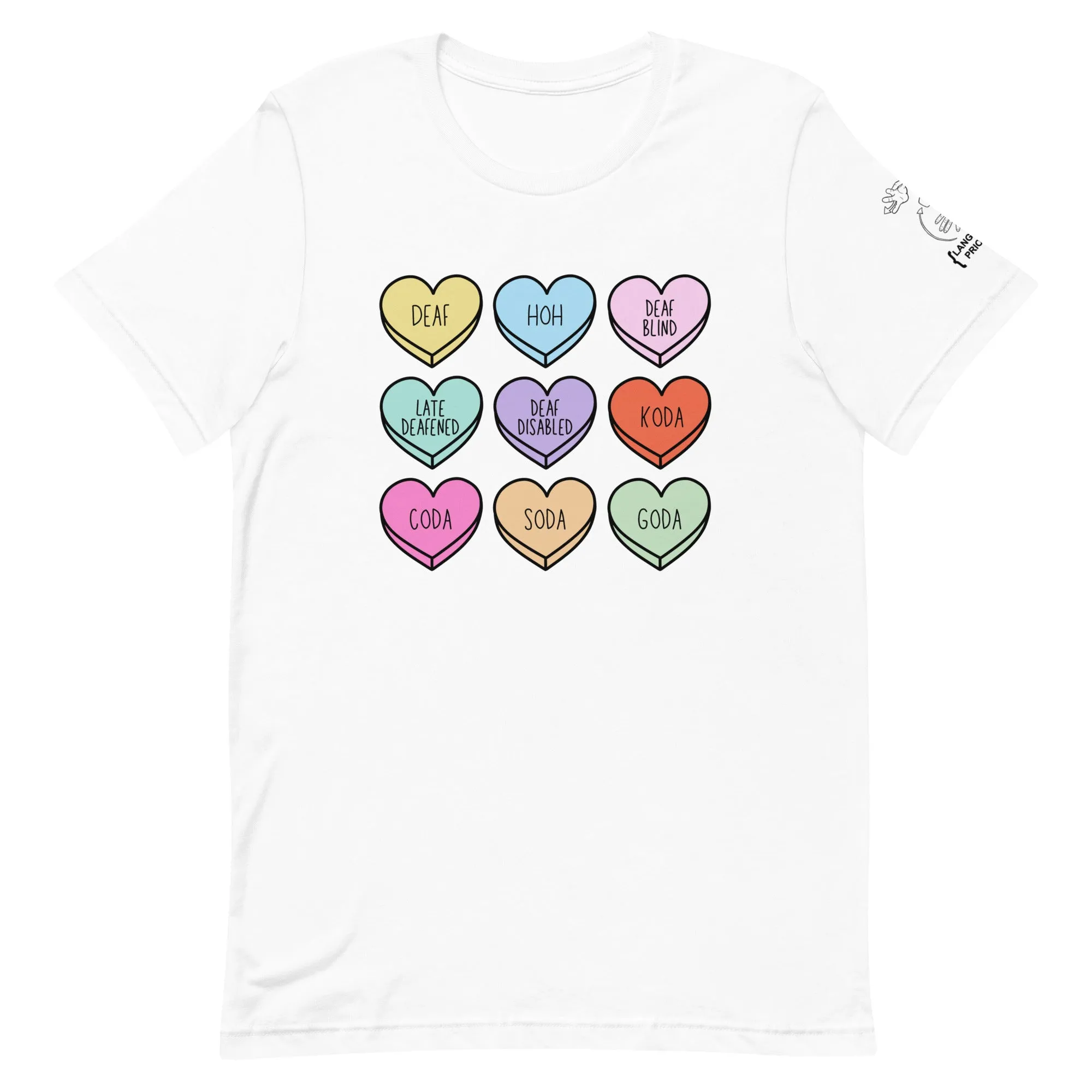 Deaf Community Hearts Tee (100% Cotton)