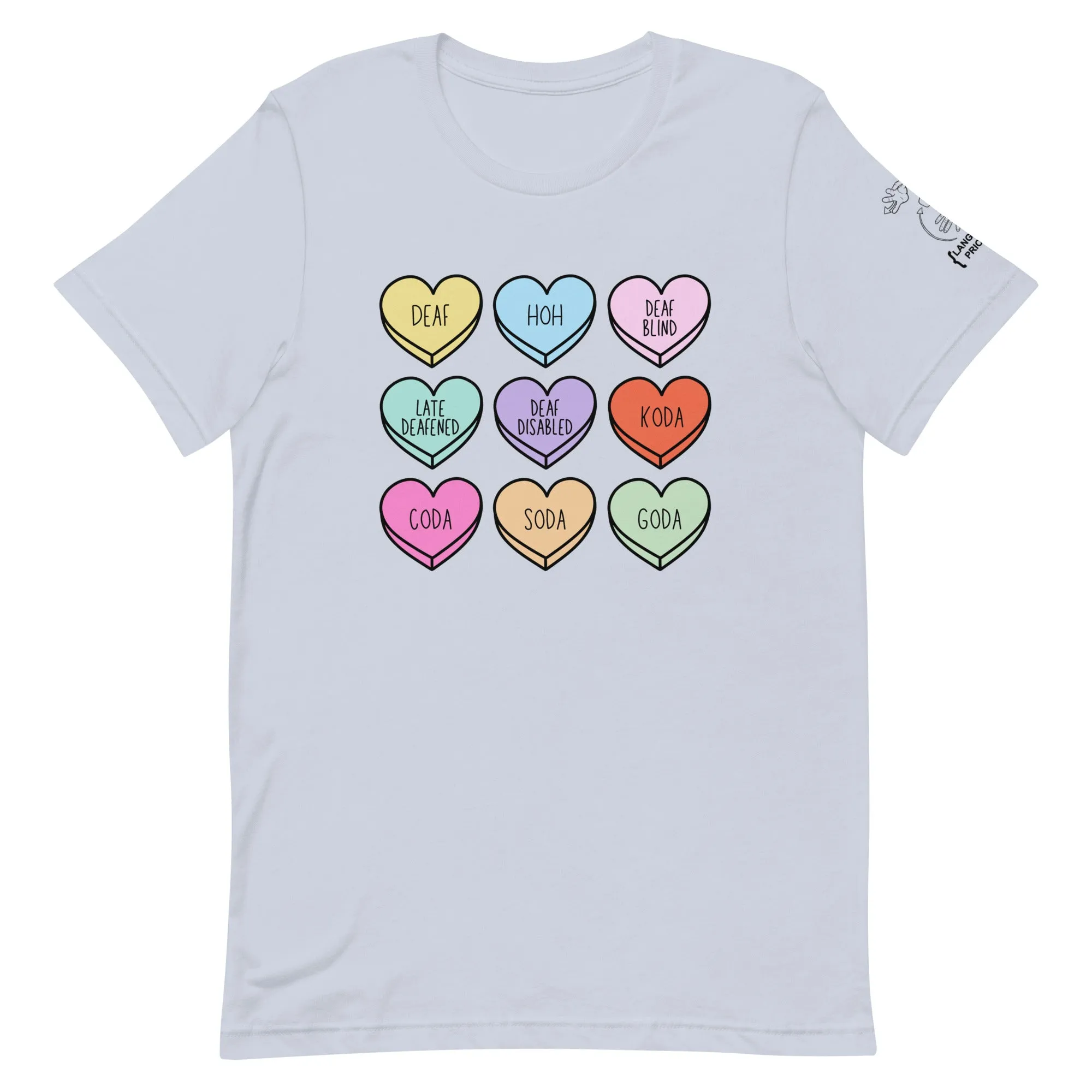 Deaf Community Hearts Tee (100% Cotton)