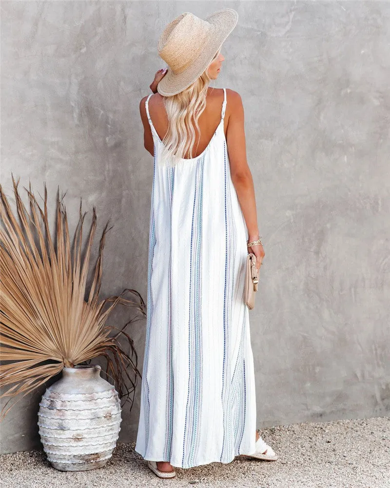 El Cerrito Tiered Tassel Tie Maxi Dress