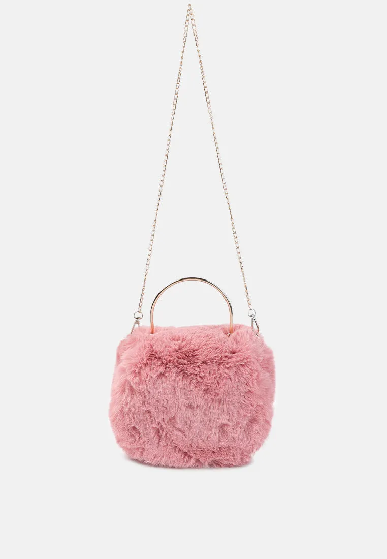 Faux Fur Round Mini Bag