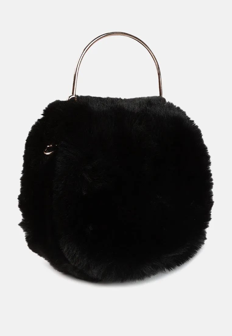 Faux Fur Round Mini Bag