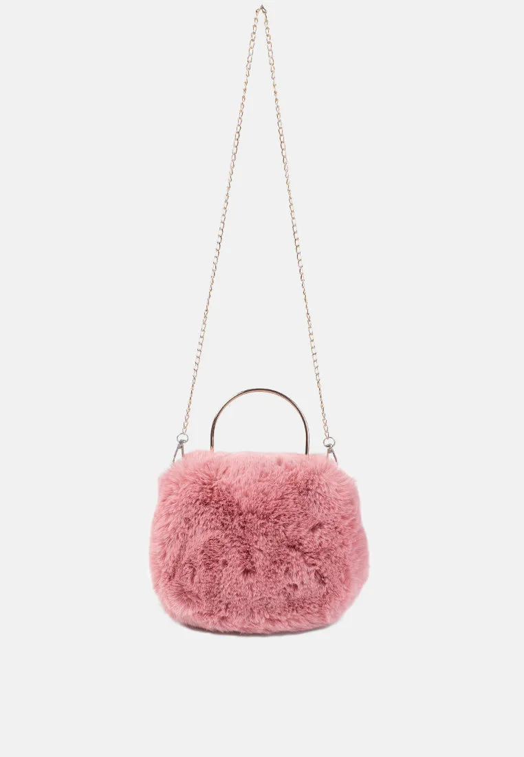 Faux Fur Round Mini Bag