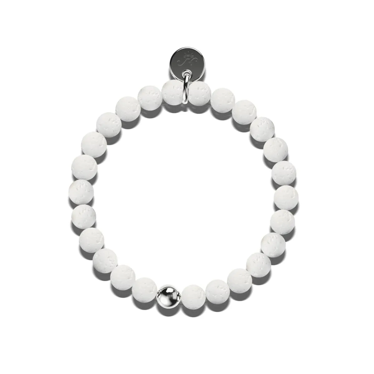 Fuji | Silver | White Lava Rock Diffuser Bracelet