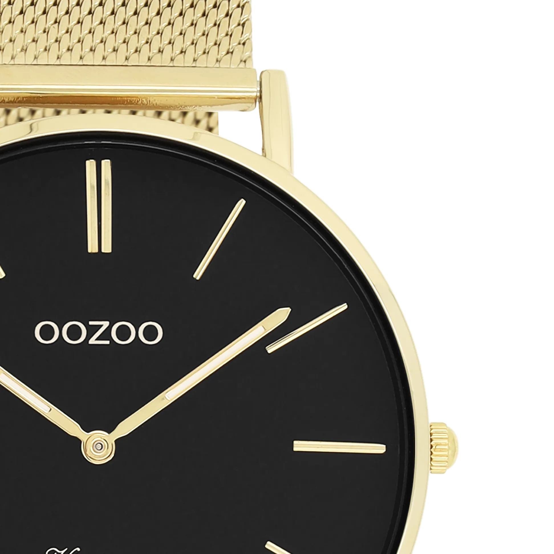 Gold coloured OOZOO watch with gold coloured metal mesh bracelet - C9912