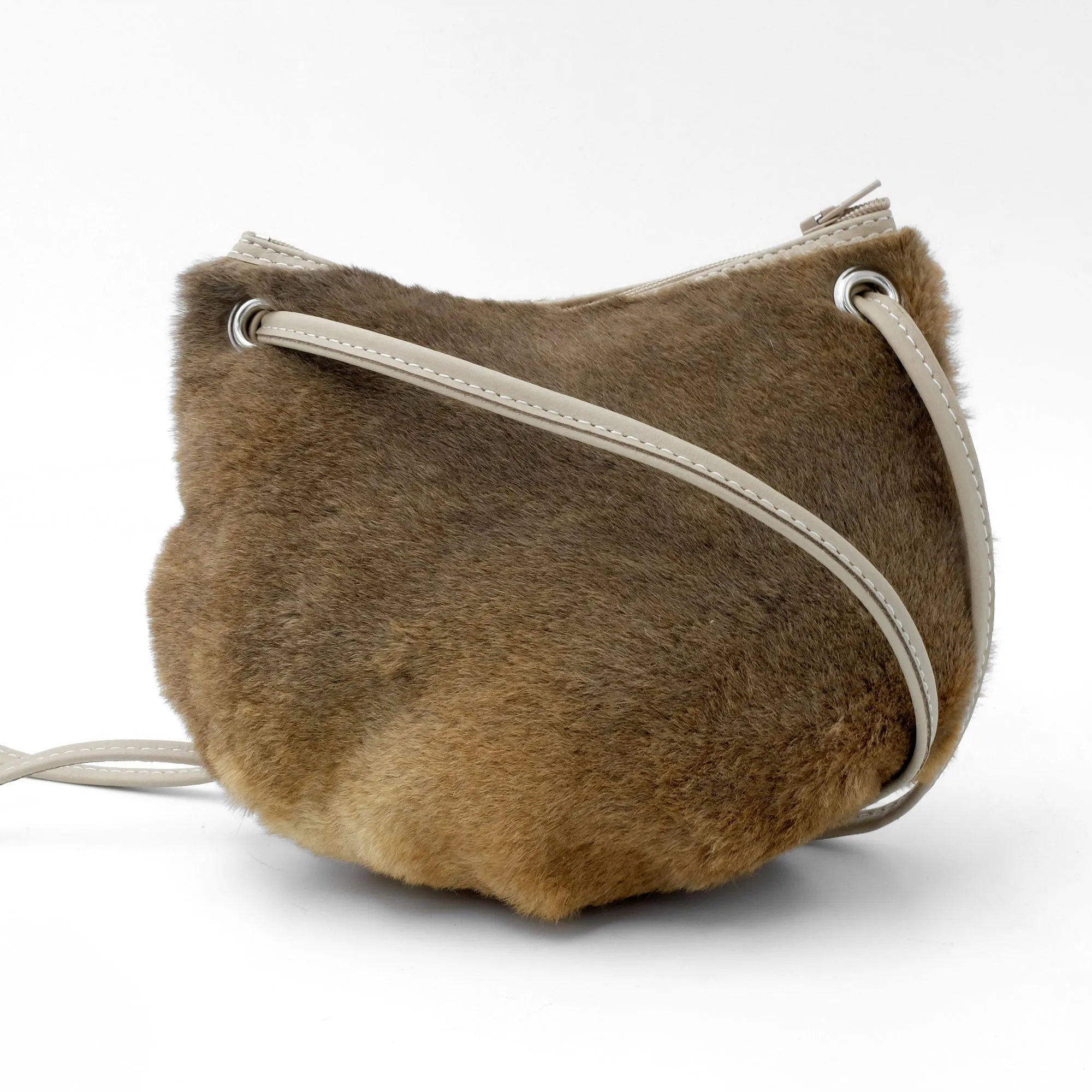 Kangaroo Fur Round Bag - Genuine Kangaroo Fur Bag - 100% Australian Made