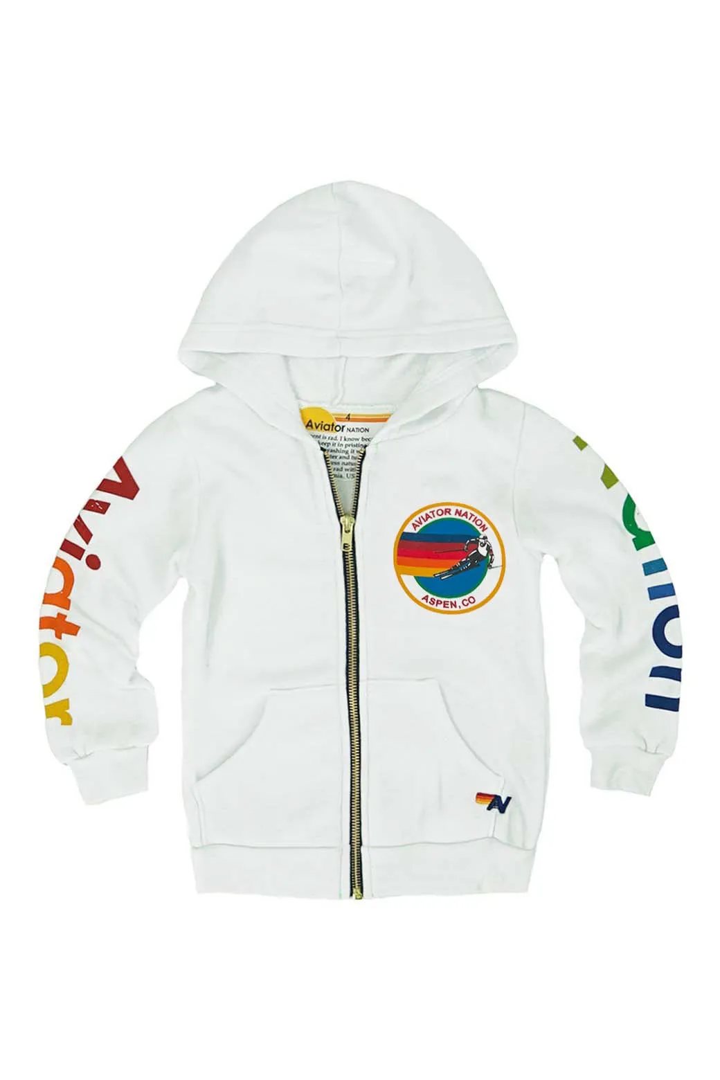 KID'S AVIATOR NATION ASPEN ZIP HOODIE - WHITE