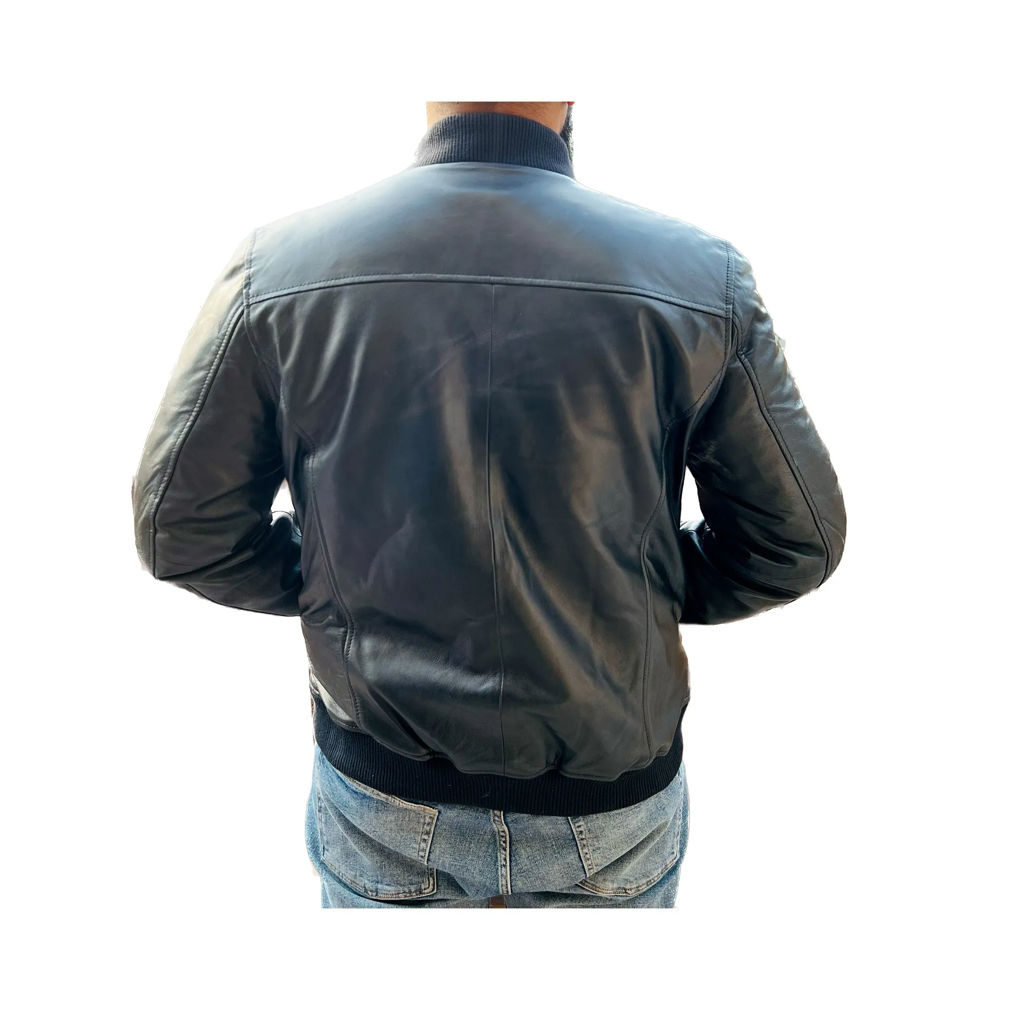 Lambskin Leather Bomber Jacket 5M