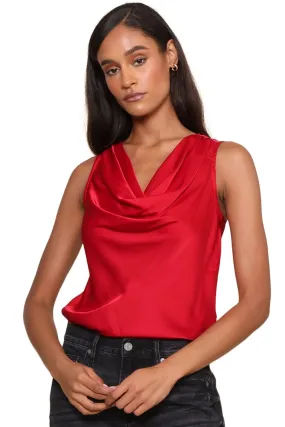 Lana Satin Cowl Neck Top