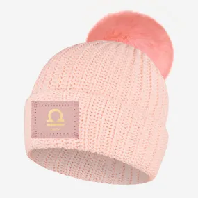 Libra Zodiac Blush Pom Beanie