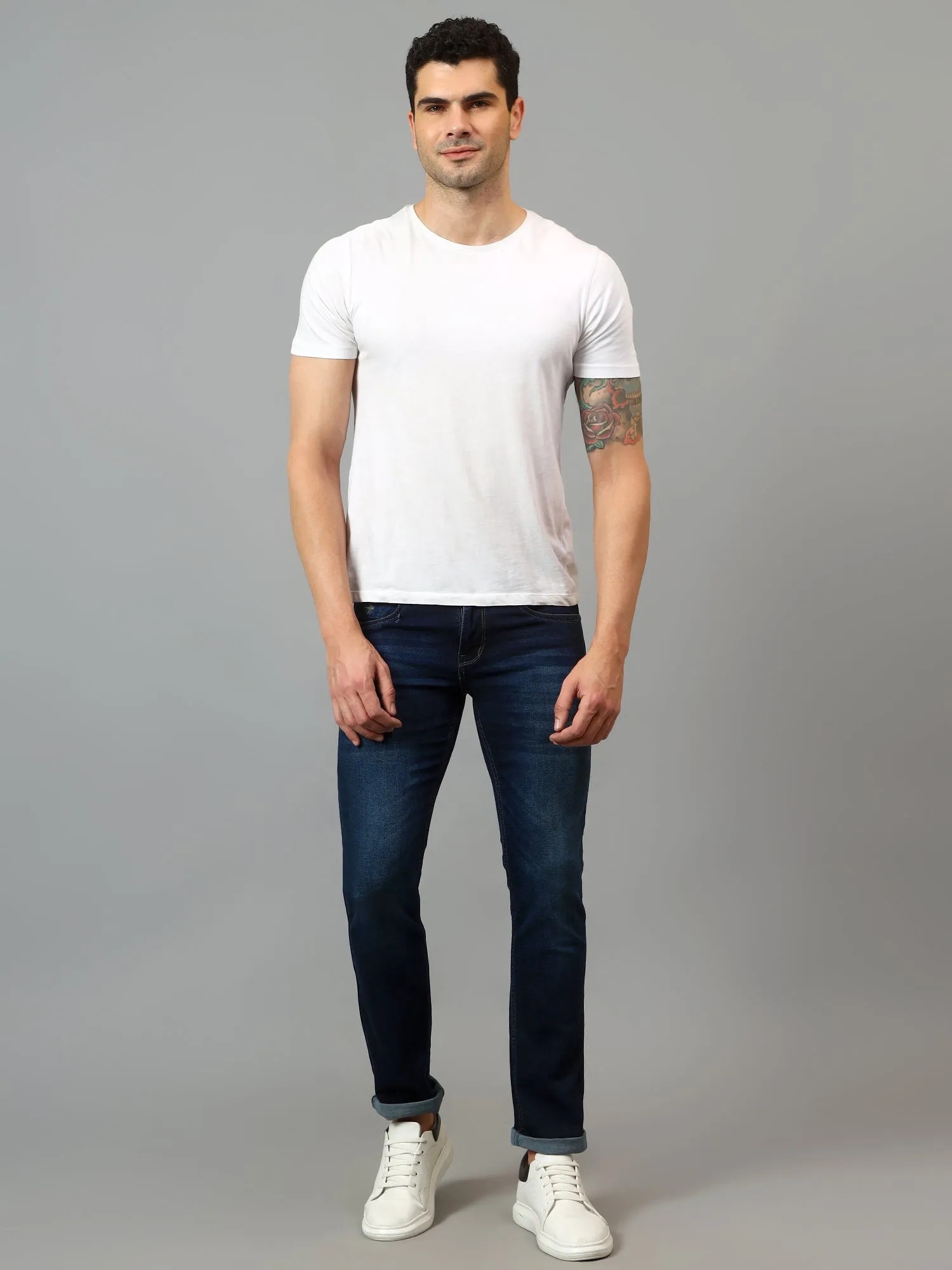 Men's Ultra Narrow fit Light Fade Dark Blue  Jeans