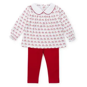 Morgan Set Girls' Legging Set | Hot Cocoa Santa