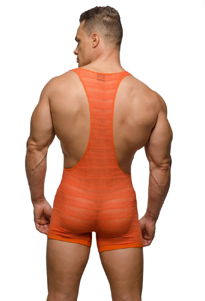 Pride Sheer Mesh Archery Wrestler Leotard