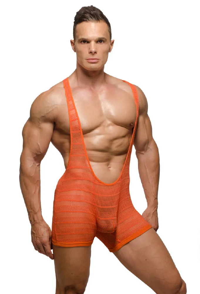 Pride Sheer Mesh Archery Wrestler Leotard