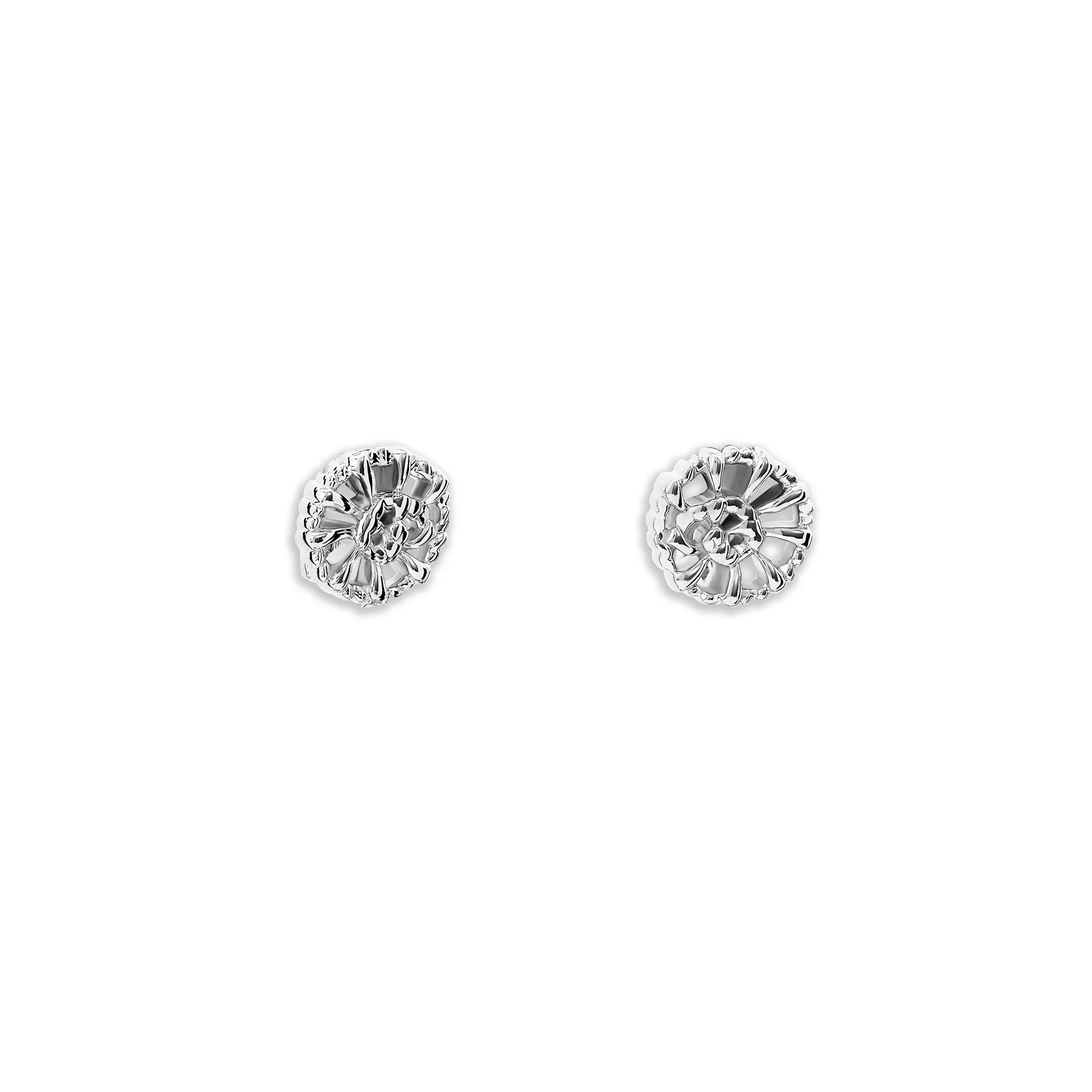 Raffia Stud Earrings Silver