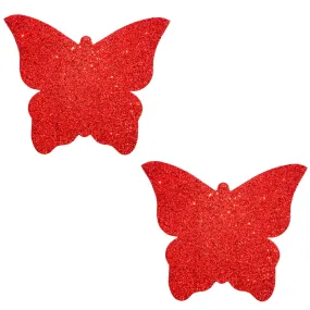 Ravish Me Red Glitter Butterfly Nipple Cover Pasties