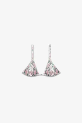 Snakeskin Faux Leather Bra | Pink Blush