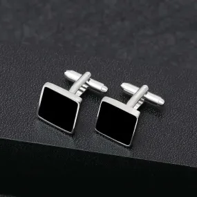 Square Black Stone Cufflinks For Men