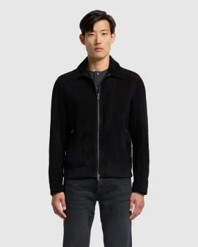 Suede Bomber Jacket in Black