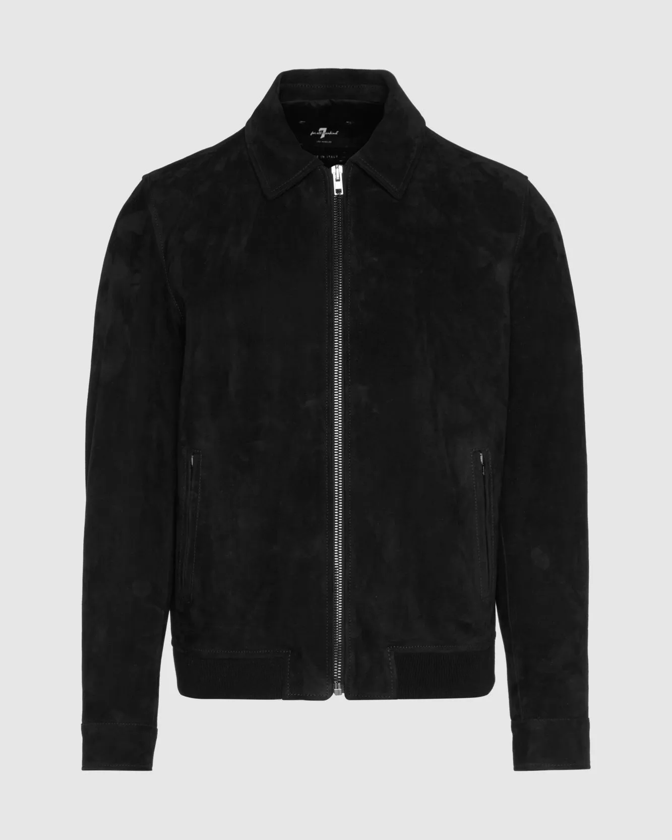 Suede Bomber Jacket in Black