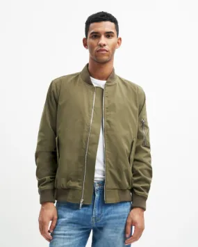 Tech Bomber Jacket In Military Green