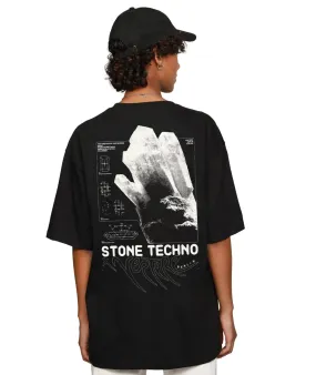 THE THIRD ROOM x VERTERE BERLIN STONE TECHNO T-SHIRT - BLACK