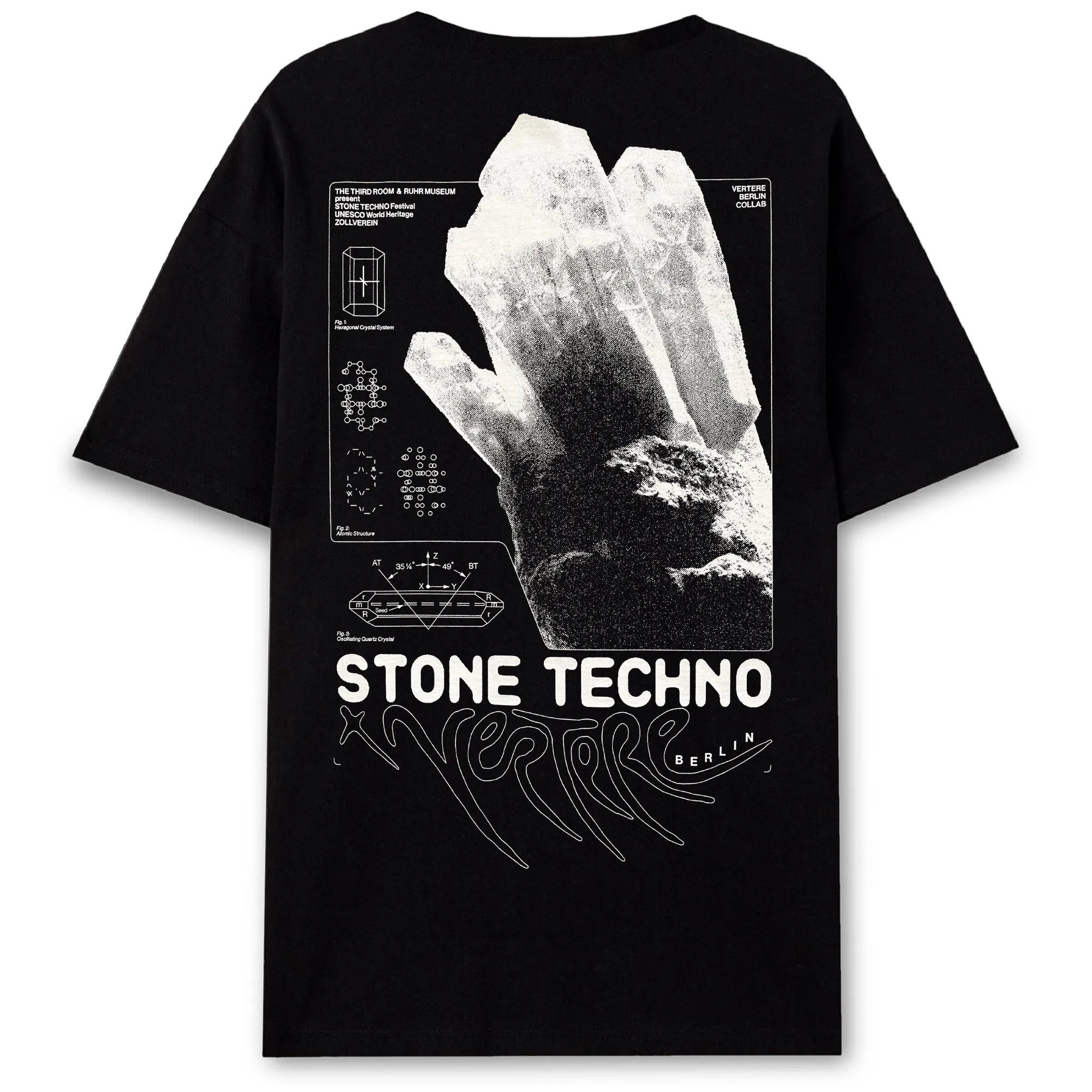 THE THIRD ROOM x VERTERE BERLIN STONE TECHNO T-SHIRT - BLACK