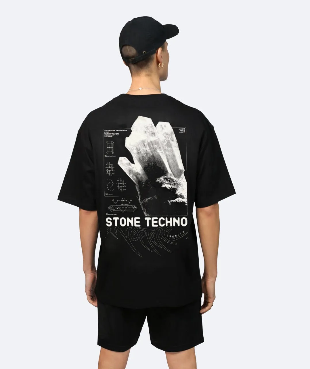 THE THIRD ROOM x VERTERE BERLIN STONE TECHNO T-SHIRT - BLACK