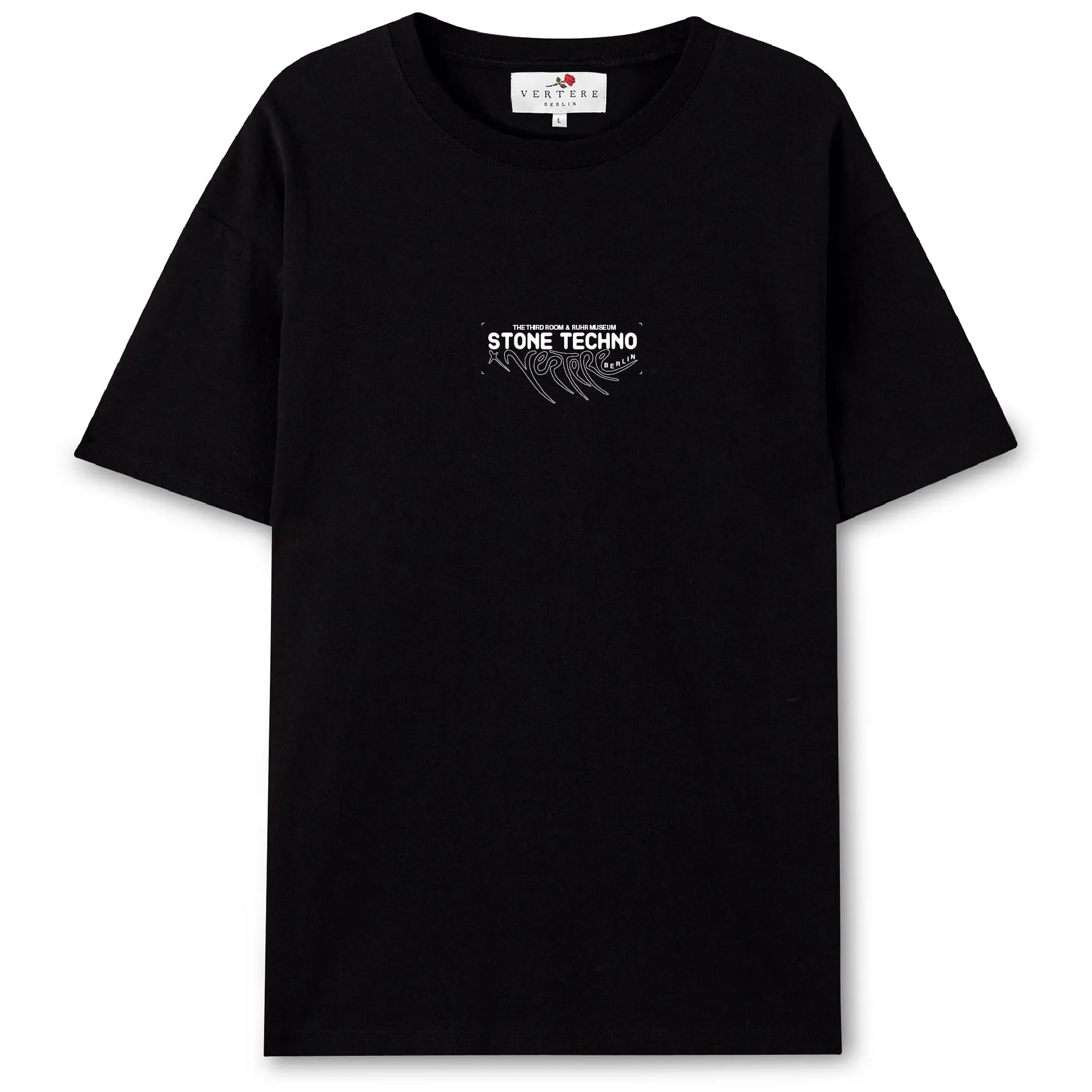 THE THIRD ROOM x VERTERE BERLIN STONE TECHNO T-SHIRT - BLACK