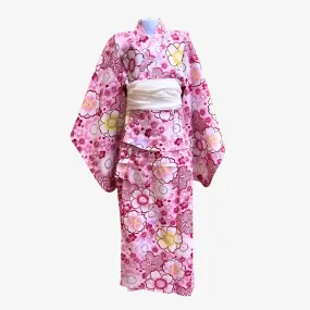 Yukata Girls - Pink with large sakura print